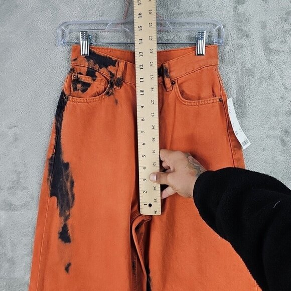 BDG The A-Wide Jean Jeans Womens 25 Orange Ombre Acid Wash Grunge High Rise NWT - Picture 8 of 16